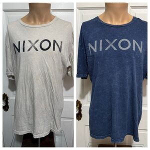 XL Nixon Mens 2 Pack T-Shirt Blue Grey White Short Sleeve